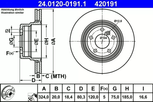 Remschijf ATE 24.0120-0191.1)