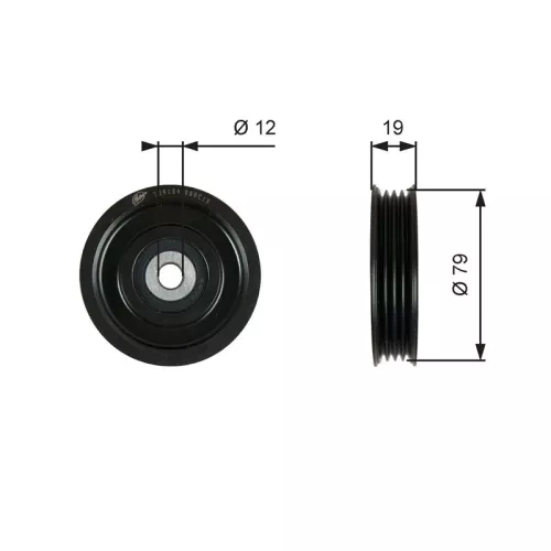 Spanrol, V-geribbelde riem GATES T39184)