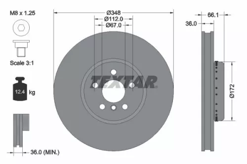Remschijf TEXTAR 92288825)