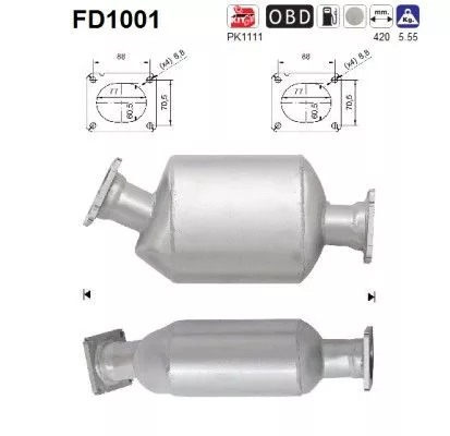 Roet-/deeltjesfilter, uitlaatsysteem AS FD1001)