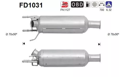 Roet-/deeltjesfilter, uitlaatsysteem AS FD1031)