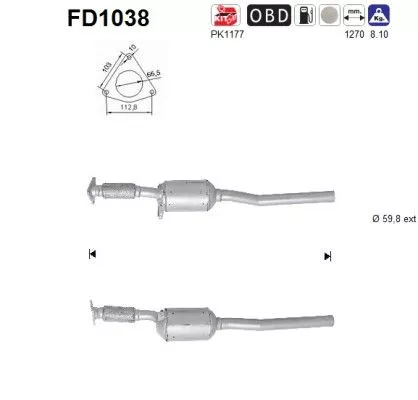 Roet-/deeltjesfilter, uitlaatsysteem AS FD1038)