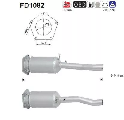 Roet-/deeltjesfilter, uitlaatsysteem AS FD1082)