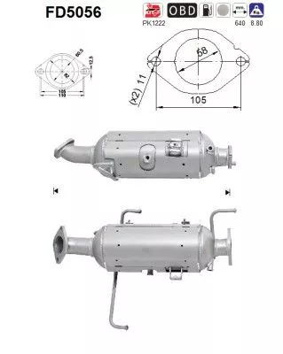 Roet-/deeltjesfilter, uitlaatsysteem AS FD5056)