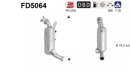 Roet-/deeltjesfilter, uitlaatsysteem AS FD5064)