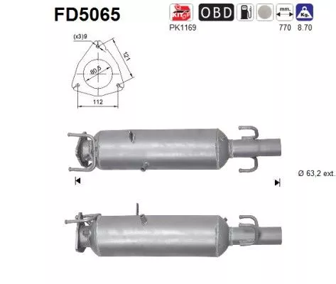 Roet-/deeltjesfilter, uitlaatsysteem AS FD5065)