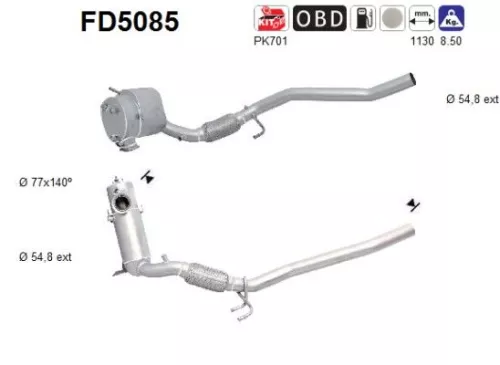 Roet-/deeltjesfilter, uitlaatsysteem AS FD5085)