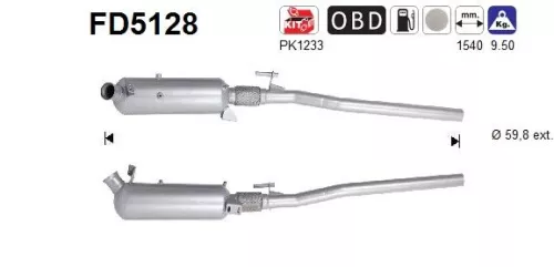 Roet-/deeltjesfilter, uitlaatsysteem AS FD5128)