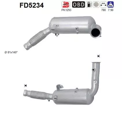 Roet-/deeltjesfilter, uitlaatsysteem AS FD5234)