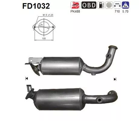 Roet-/deeltjesfilter, uitlaatsysteem AS FD1032)