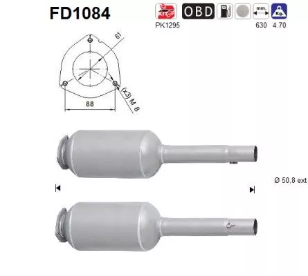 Roet-/deeltjesfilter, uitlaatsysteem AS FD1084)