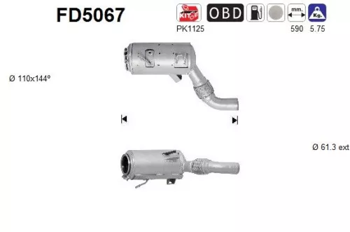 Roet-/deeltjesfilter, uitlaatsysteem AS FD5067)