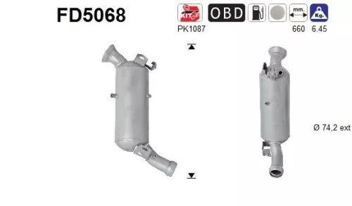 Roet-/deeltjesfilter, uitlaatsysteem AS FD5068)