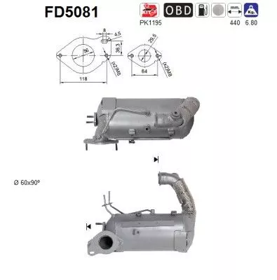 Roet-/deeltjesfilter, uitlaatsysteem AS FD5081)