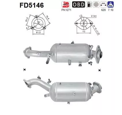 Roet-/deeltjesfilter, uitlaatsysteem AS FD5146)