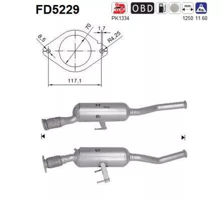 Roet-/deeltjesfilter, uitlaatsysteem AS FD5229)