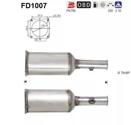 Roet-/deeltjesfilter, uitlaatsysteem AS FD1007)