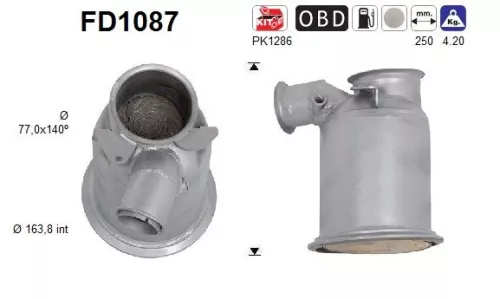 Roet-/deeltjesfilter, uitlaatsysteem AS FD1087)