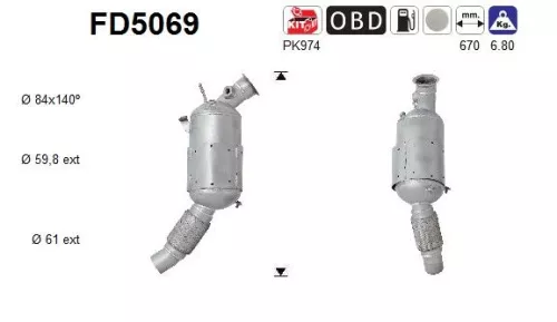 Roet-/deeltjesfilter, uitlaatsysteem AS FD5069)