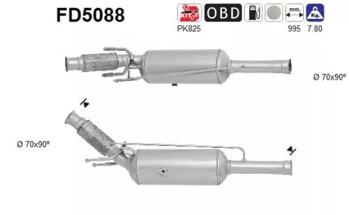 Roet-/deeltjesfilter, uitlaatsysteem AS FD5088)