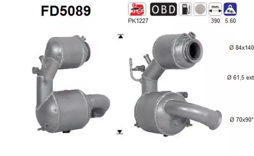Roet-/deeltjesfilter, uitlaatsysteem AS FD5089)
