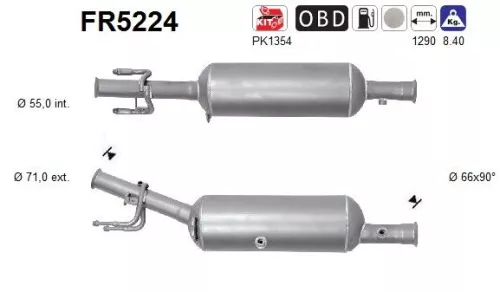Roet-/deeltjesfilter, uitlaatsysteem AS FR5224)