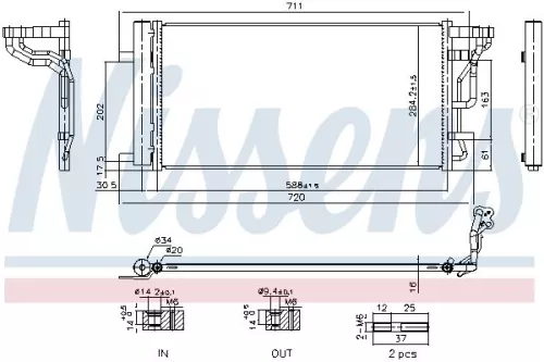 Condenser, air conditioning NISSENS 940978)