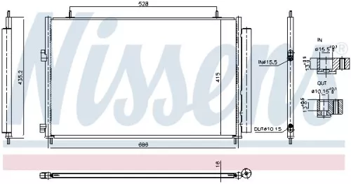 Condenser, air conditioning NISSENS 940961)