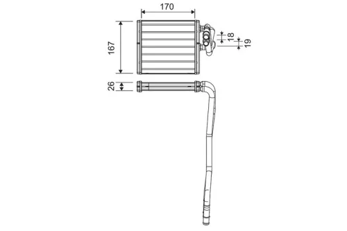 Warmtewisselaar, binnenverwarming VALEO 811510)