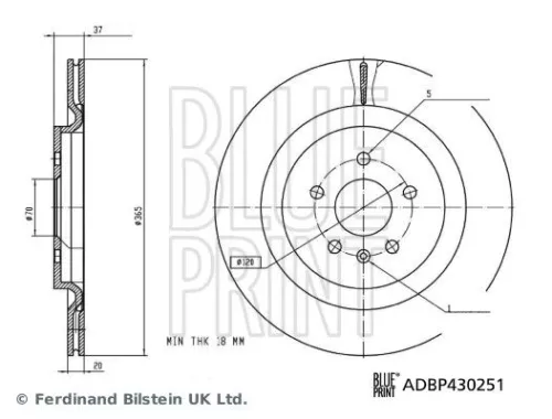 Remschijf BLUE PRINT ADBP430251)