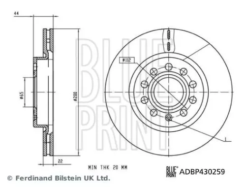 Remschijf BLUE PRINT ADBP430259)