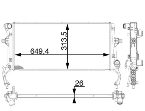 Radiator, motorkoeling MAHLE CR 1975 000P)