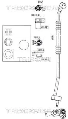 Hoge-/lagedrukleiding, airconditioning TRISCAN 9010 16017)