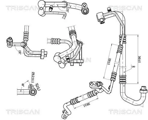 Hoge-/lagedrukleiding, airconditioning TRISCAN 9010 24001)