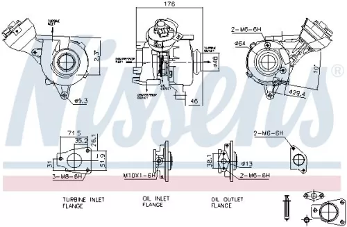Oplader, opladen (supercharged/turbocharged) NISSENS 93482)