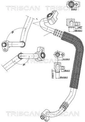 Hoge-/lagedrukleiding, airconditioning TRISCAN 9010 16001)