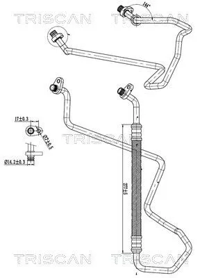 Hoge-/lagedrukleiding, airconditioning TRISCAN 9010 28011)