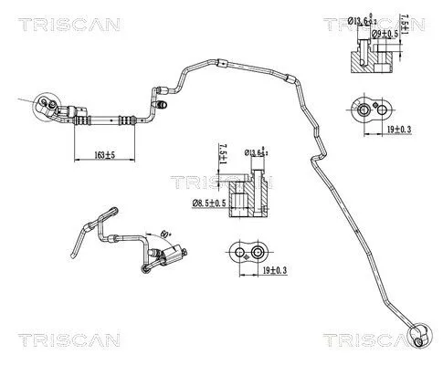 Hoge-/lagedrukleiding, airconditioning TRISCAN 9010 29015)