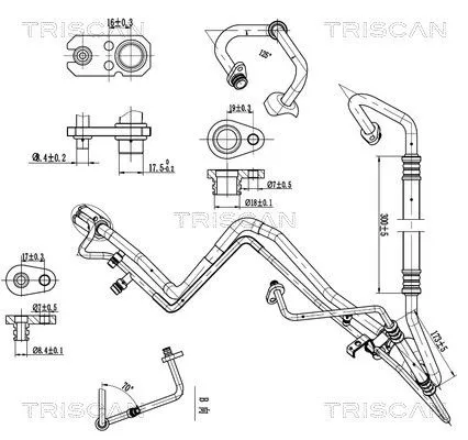 High/Low-pressure Line, air conditioning TRISCAN 9010 28041)