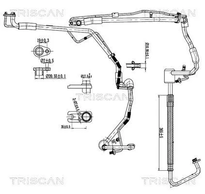 Hoge-/lagedrukleiding, airconditioning TRISCAN 9010 28098)
