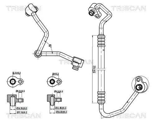 Hoge-/lagedrukleiding, airconditioning TRISCAN 9010 16011)