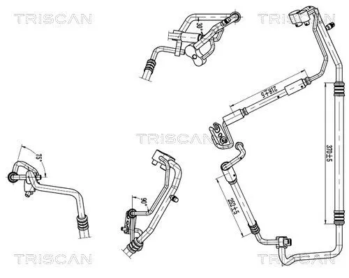 Hoge-/lagedrukleiding, airconditioning TRISCAN 9010 24016)