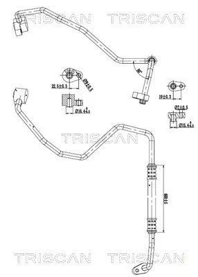 Hoge-/lagedrukleiding, airconditioning TRISCAN 9010 28056)