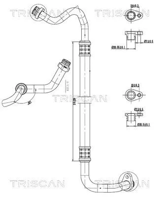 Hoge-/lagedrukleiding, airconditioning TRISCAN 9010 28070)