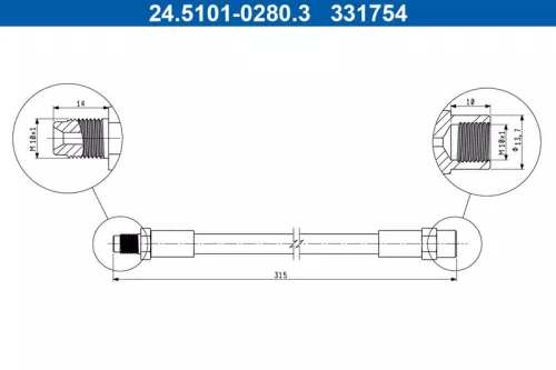 Brake Hose ATE 24.5101-0280.3)