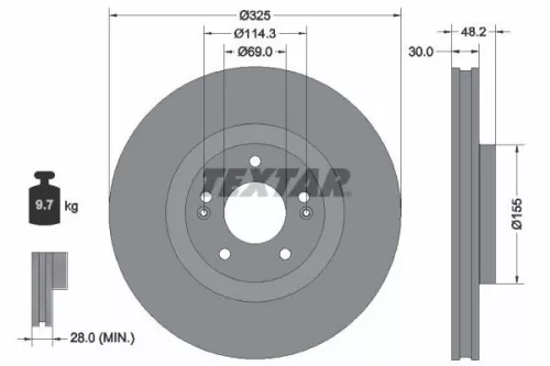 Remschijf TEXTAR 92341803)