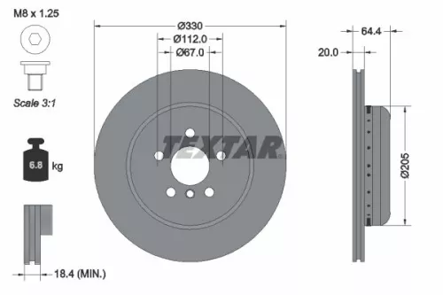 Remschijf TEXTAR 92305125)