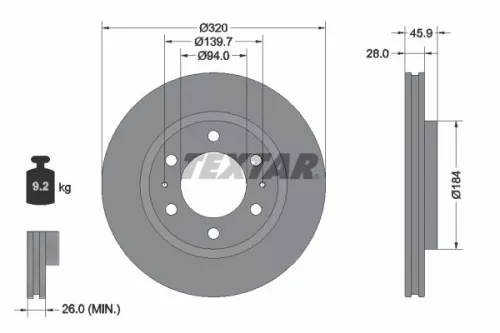 Remschijf TEXTAR 92353203)