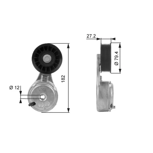 Riemspanner, V-geribbelde riem GATES T38104)