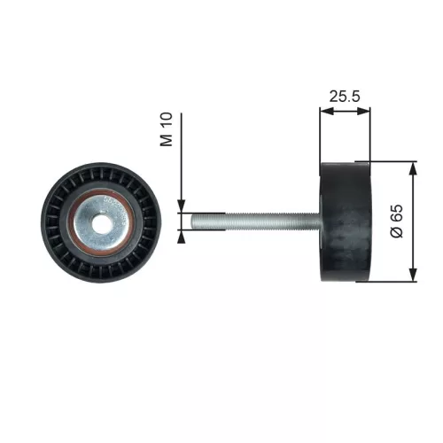 Ombuigings-/geleidingspoelie, V-geribbelde riem GATES T36772)
